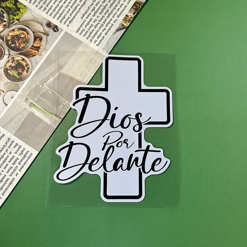 Gott ist erster Motorrad-Aufkleber, wasserfest, UV-beständig, Vinyl-Aufkleber für Tank, Helm, Kofferraum, Glaube, Dekoration