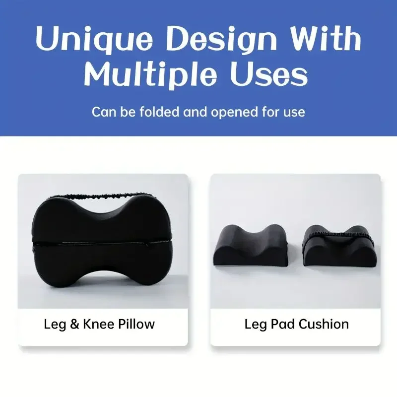 Ergonomic 2-in-1 Memory Foam Leg Positioning Pillow with Non-Slip Strap Memory Foam Leg Pillow with Leg Correction