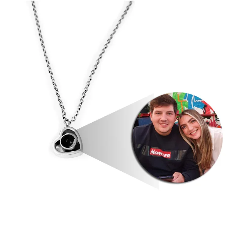 Custom Projection Photo Multi-Style Pendant Necklace Mother\'s Day Birthday and Christmas Gifts Personalized Memory Collection