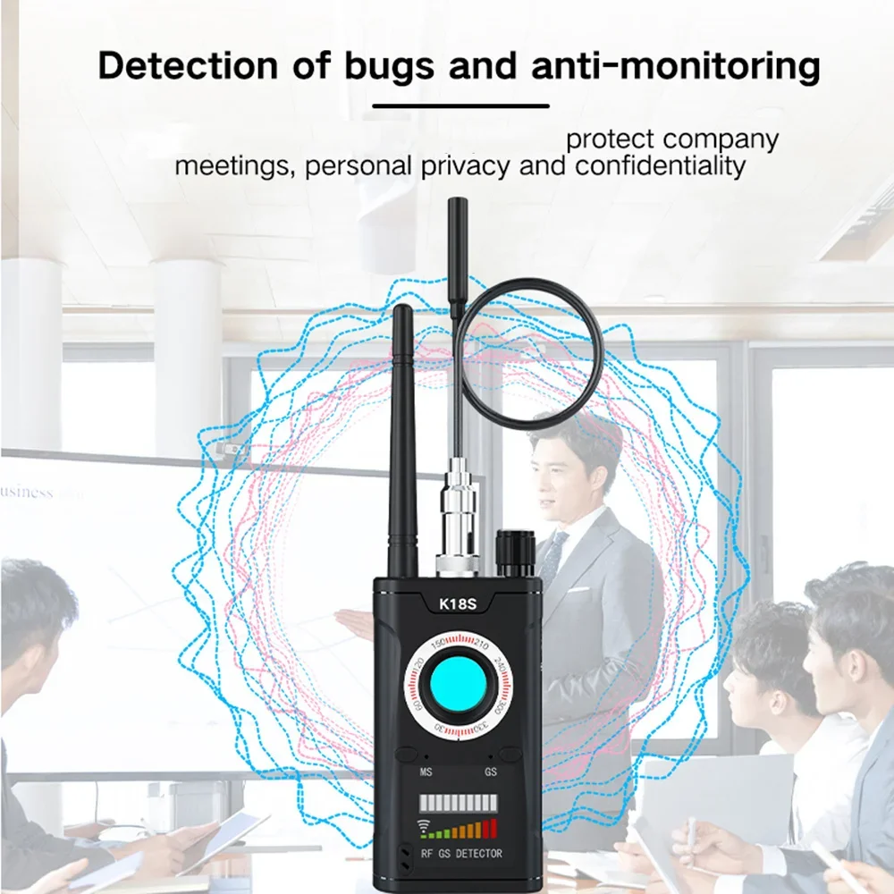 K18S Multi-Function Anti Detector Camera, GSM Áudio Bug Finder Rádio Scanner Detector, Lente De Sinal, RF Locator, Tracker, Detectar Finder, T2GPS