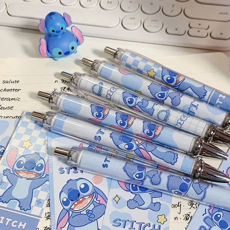 Stitch disney cartoon kawaii bonito estudante de alta aparência gel caneta exame especial 0.5mm preto escova de secagem rápida frete grátis