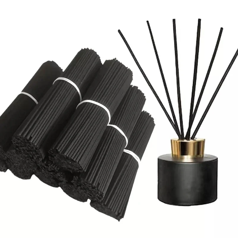 1000PCS 5/4/3MM X L19/23/25/35/40CM Premium Black Fiber Replacement Sticks Essential Oil Reed Diffuser Sticks for Home Fragrance