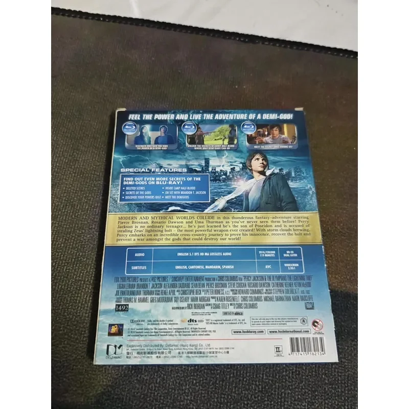 Percy Jackson The Lightning Thief Hong Kong Version Blu Ray Chinese Subtitles Paper Cover Well Kept Disc Not Included