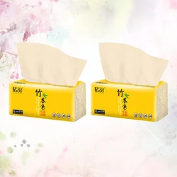 3 Bags of 810 Sheets Paper Extraction Flexible Napkin Bamboo Tissue Facial Cleaning Towel Disposable Dry and Wet Tissue Yellow (