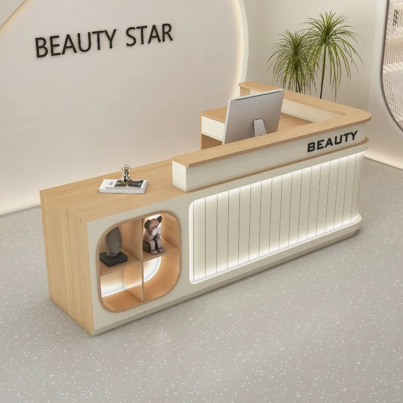 

Storage Front Desk Reception Counter Restaurant Luxury L Shaped Reception Desks Beauty Salon Mostrador Recepcion Furniture