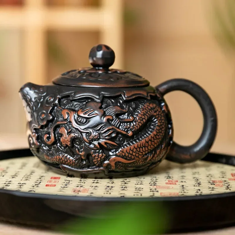 

Ero Carving Фиолетовый керамический чайник Керамический бытовой чайник Горшок Кунг-фу Чайный сервиз Чистый чайник ручной работы Чайник для чая Пуэр Чай