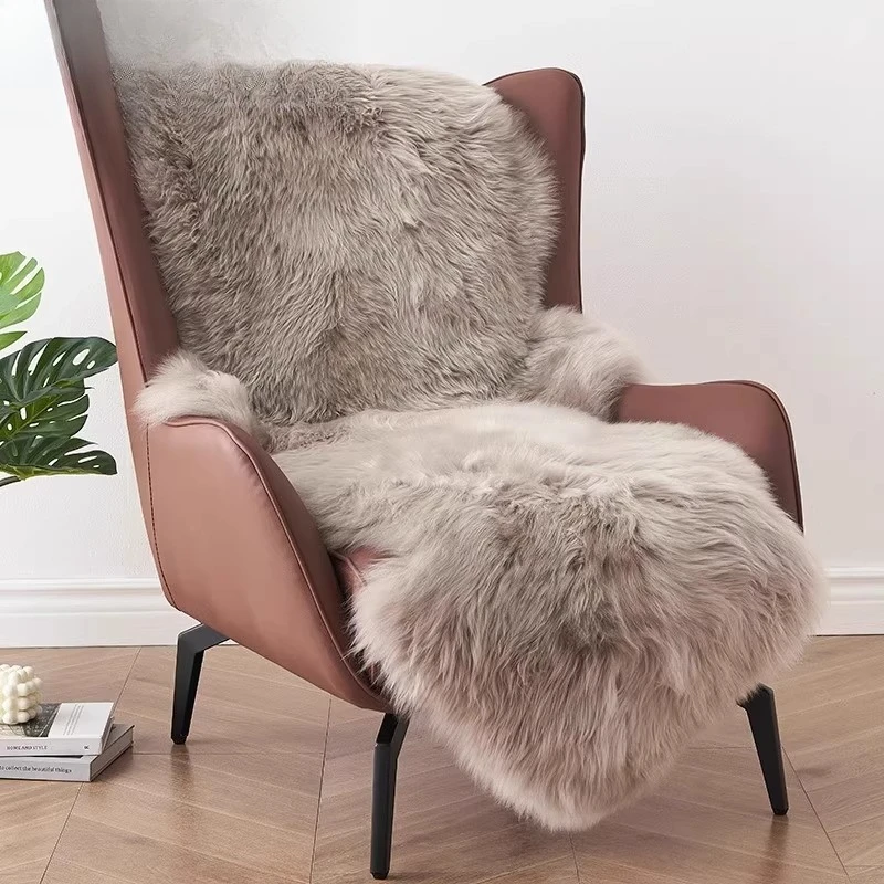 

Light luxury whole wool sofa cushion autumn and winter chair bay window cushion long wool sheepskin sofa cushion