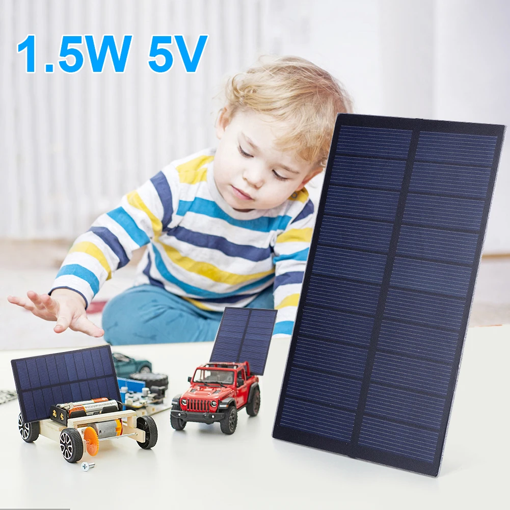 1.5W 5V Solar Panel Kit Mini Photovoltaic Cells Solar Epoxy Cell Charger for 3.6-5V Tablet Panel Solar /Lights