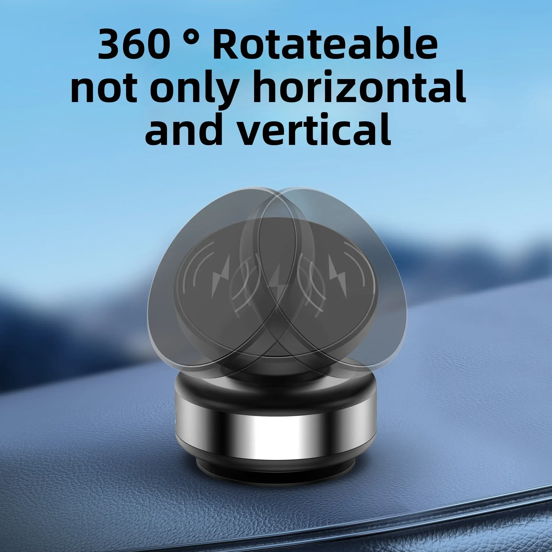 X9C 360 °   Suporte magnético giratório para telefone de carro, montagem de sucção a vácuo dupla face para smartphones de 4,7 polegadas e acima para uso universal