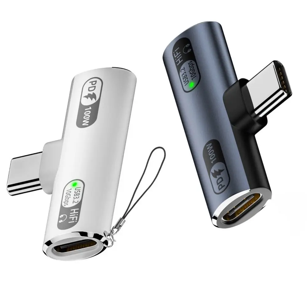 USB 3.2 Gen 2 Type C Audio Adapter Fast Charging PD 100W USB-C Earphone Converter 10Gbps 2 in 1 Headphone Connector Tablet