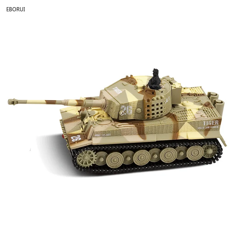 EBORUI 2117 Mini RC Tank 1:72 Radio Remote Control Mini RC German Military Tiger Tank with Sound Gift Toys RTR