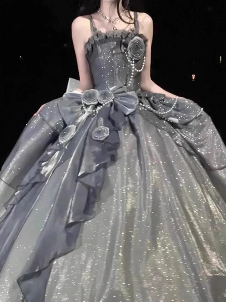 

Вечернее платье в стиле принцессы Лолита: Нежное платье для студенток на день рождения, корпоратив, новогодний вечер, выступление, платье для ролевых игр в образе принцессы