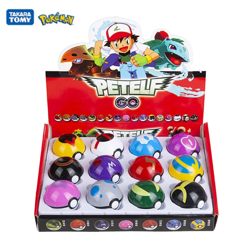 12 stks/set Pokemon OPP Zakken Pokeball Pikachu Action Figure Game Pocket Monster Genie Bal Model Anime Poppen Speelgoed Kinderen Geschenken