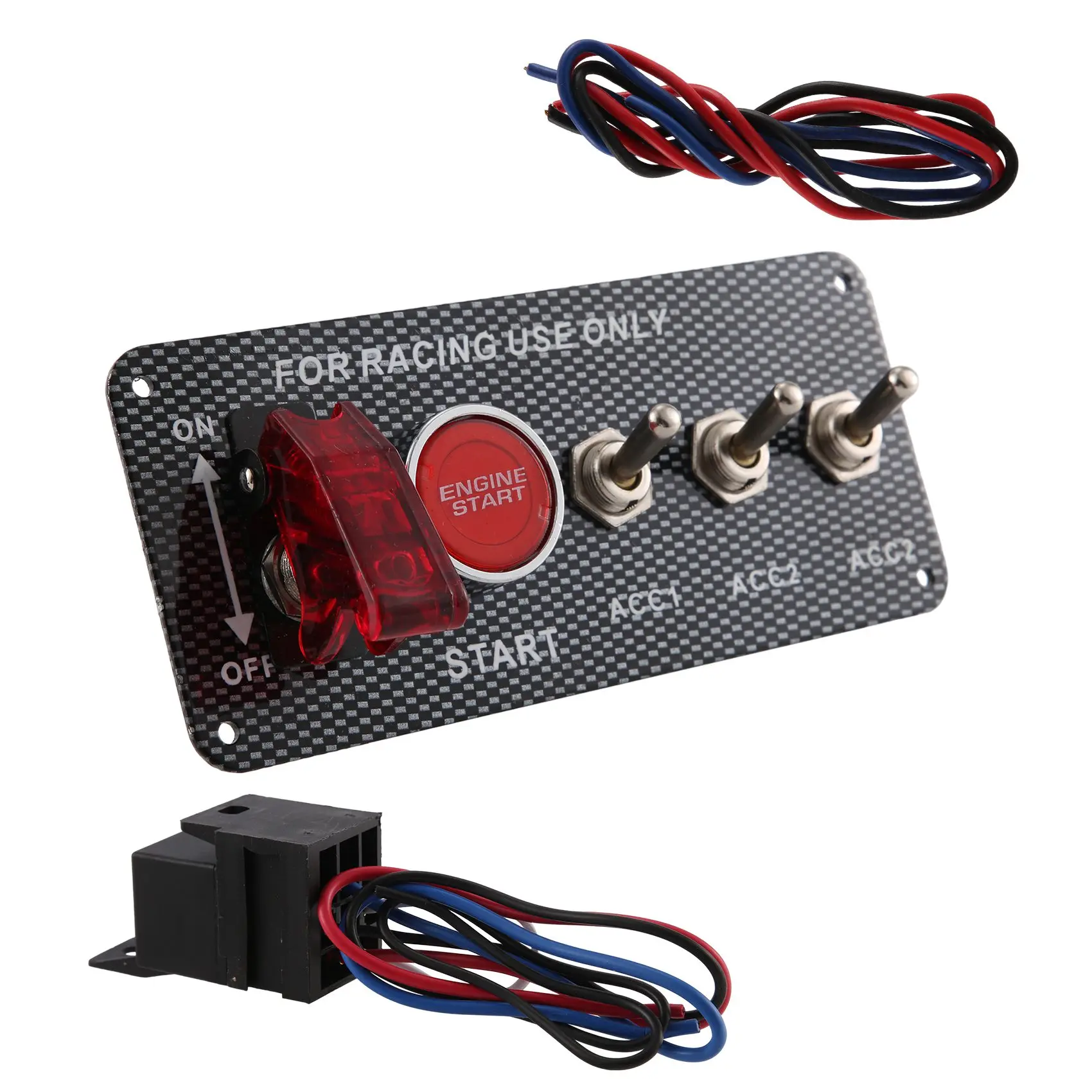 Top-Rated 12V Car Ignition Switch Engine Start Push Button 3 Toggle Racing Panel
