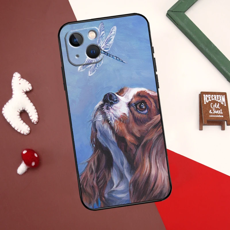 Cavalier King Charles Spaniel Dog Case For iPhone 16 13 12 11 14 15 Pro Max Plus X XR XS Max 12 Mini Cover Coque