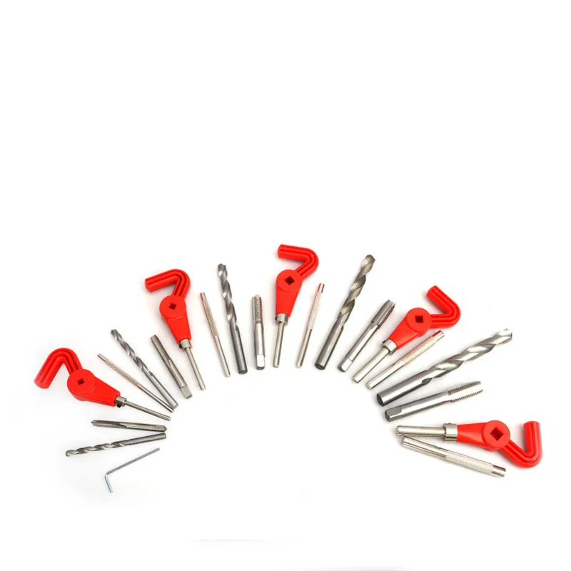 131-piece set Automotive  Motorcycle Thread Repair Kit  Spark Plug Thread Chaser Taps and Tap Wrench Set