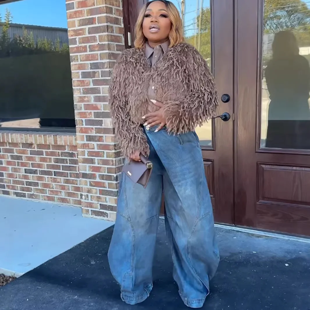 

Wide Leg Jeans Women High Waist Vintage Floor Length Pants Washed Loose Trousers Female Distressed Streetwear Denims 2026