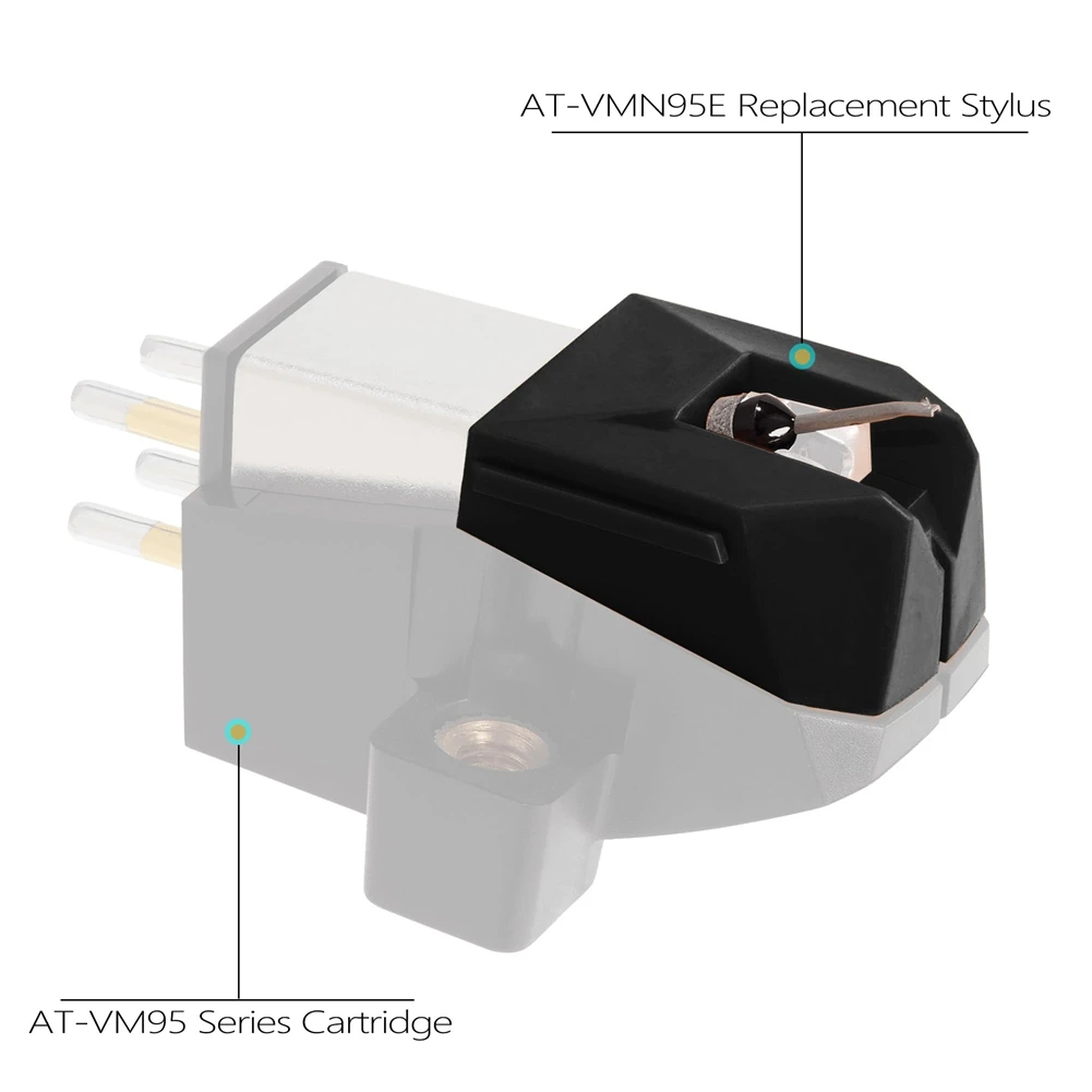AT-VMN95E Diamond Replacement Stylus Needle for VM95 Series, Compatible for Audio Technica AT-LP120X Vinyl Turntables YDH
