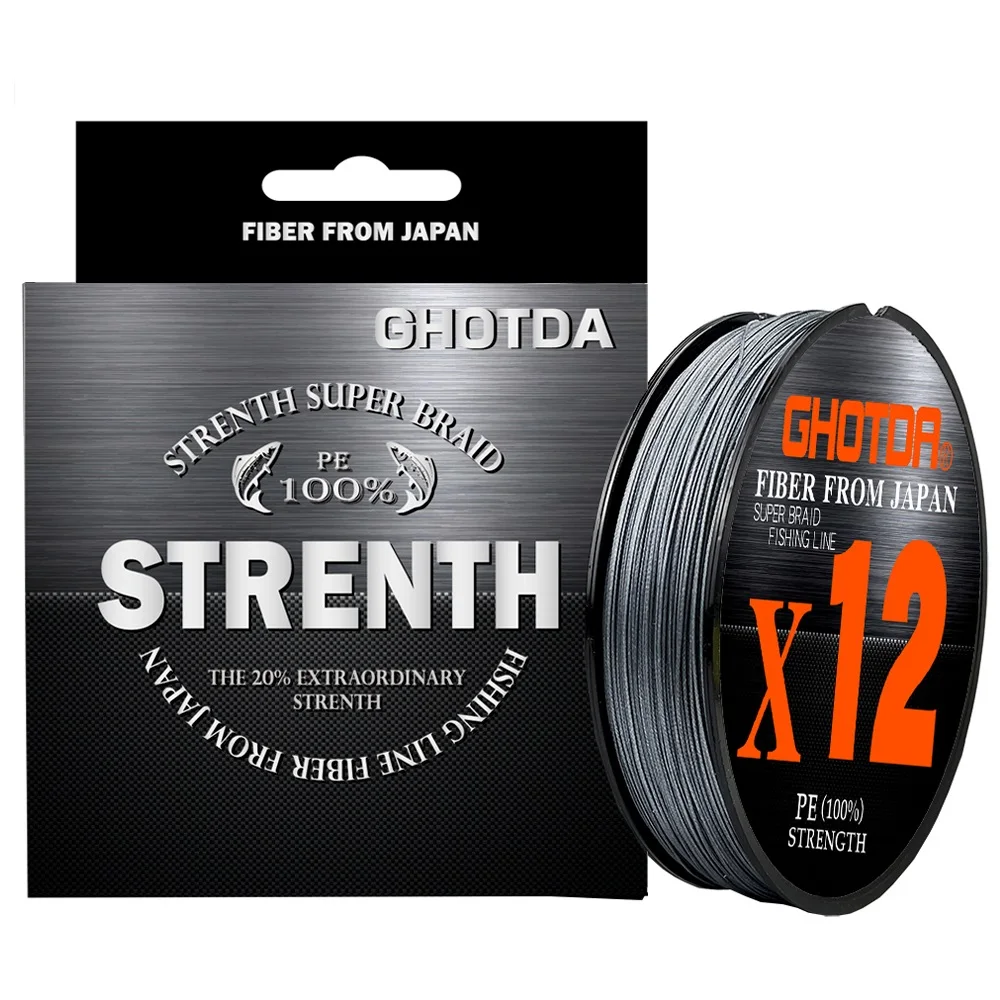 GHOTDA 12 Strands 9 Strands 100m Fishing Line Braided Pe Super Strong Carp Sea Ocean Multifilament Wire 0.6#-8.0# Fishing Tools