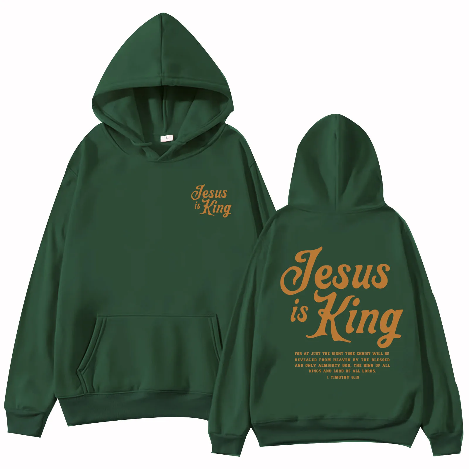 Jesus Is King Hoodie Christian Jesus Bible Verse Faith Easter Pullover Tops Man Woman Sweatshirt Fans Gift