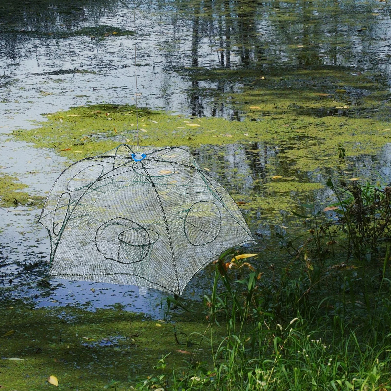 

Automatic Telescopic Fishing Shrimp Trap 360 Degree Design High Precision Nylon Mesh Foldable Lightweight Salt Fresh Water Use