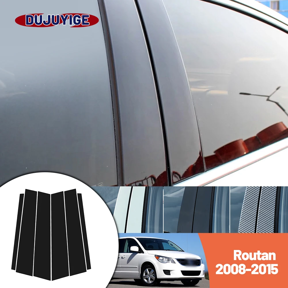 

Bright black carbon fiber door and window B C Pillar sticker suitable For Volkswagen Routan 2008-2015 2009 2010 2011 2012 2013