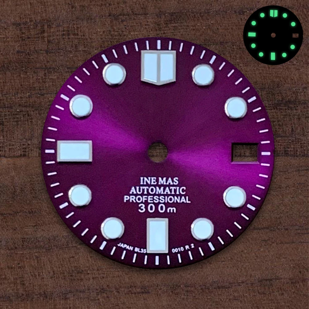 NH35/NH36/4R/7S Dial S Logo For Automatic Movement Green Luminous Watch Modification Accessories