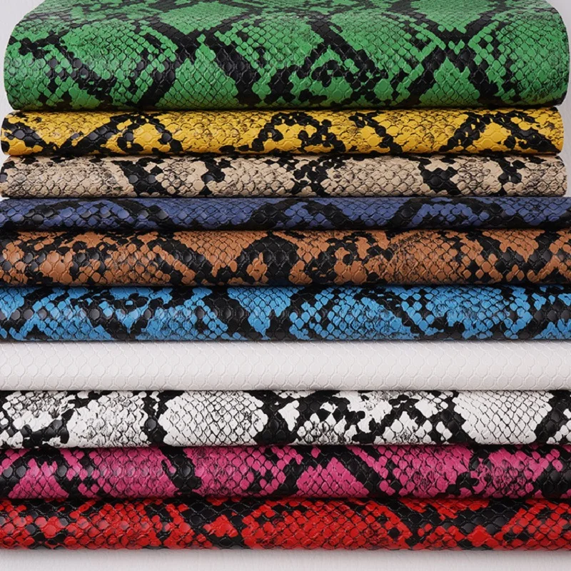 1.0 mm Snake Skin Pattern Faux Leather Fabric, Luggage and Bags Handbag Decoration Teens Craft Lover, Python Pattern Upholstery