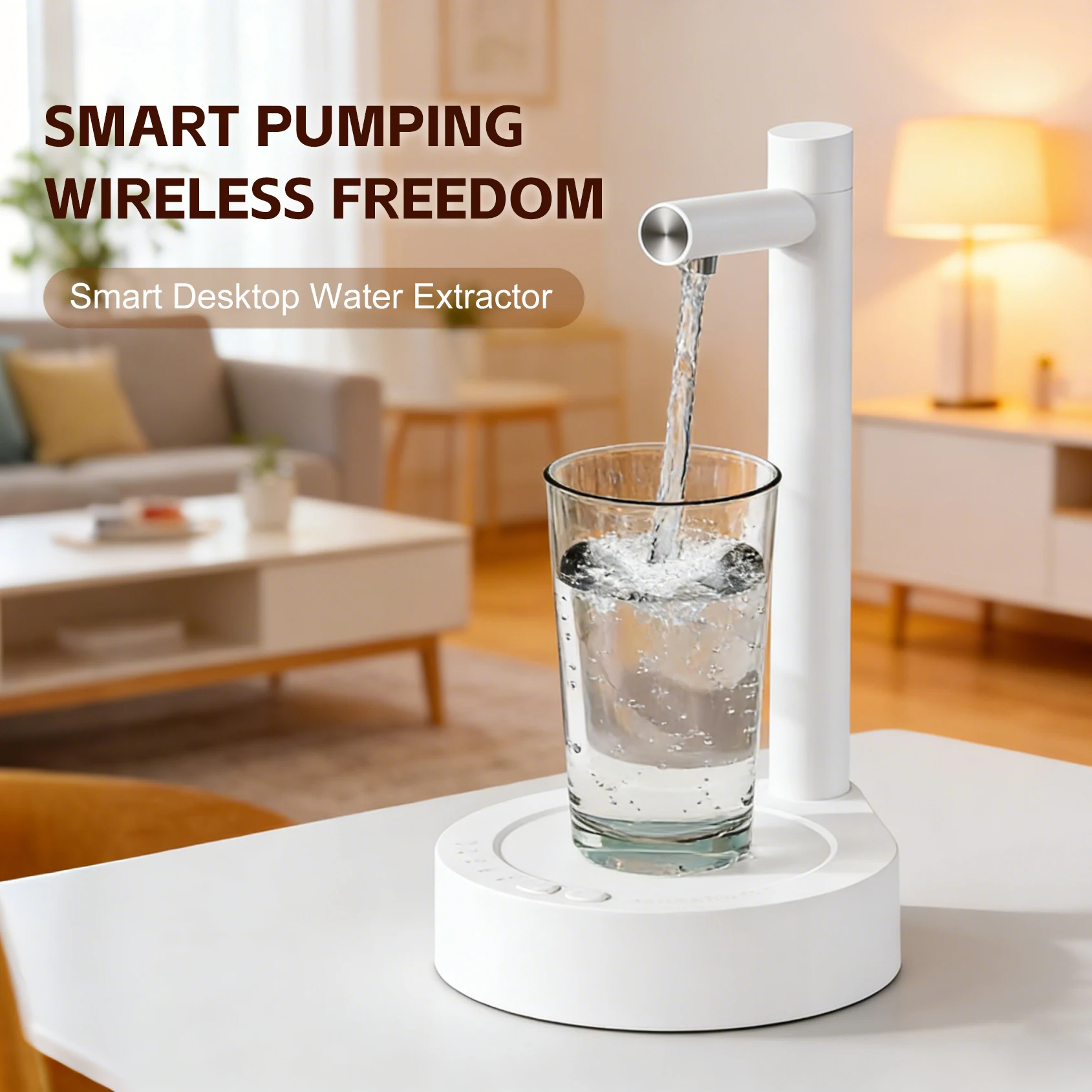 

Беспроводной электрический диспенсер для воды, портативный умный настольный автоматический водяной насос для бутилированной воды, домашнего офиса, кухни