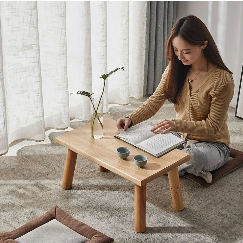 

Japanese Style Low Tables Balcony Floor Table Solid Wood Tatami Coffee Tables Bay Window Small Tea Tables Furniture Living Room