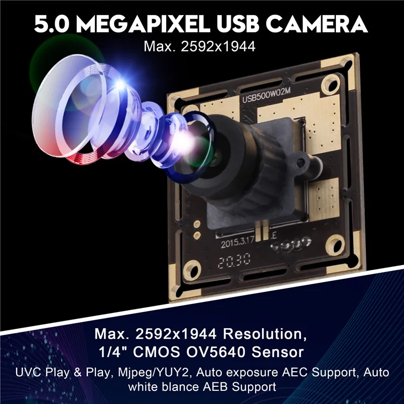 OEM  mini raspberry pi usb camera module OV5640 5 megapixel with 2.1mm lens  for android windows linux MAC OS