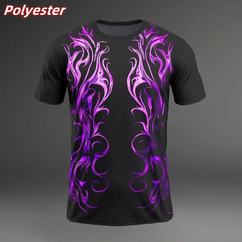 3D Printed Exquisite Stripe T Shirt For Men Colorful Pattern T-Shirts Summer Harajuku Short Sleeve Round Neck Tops Loose Tees