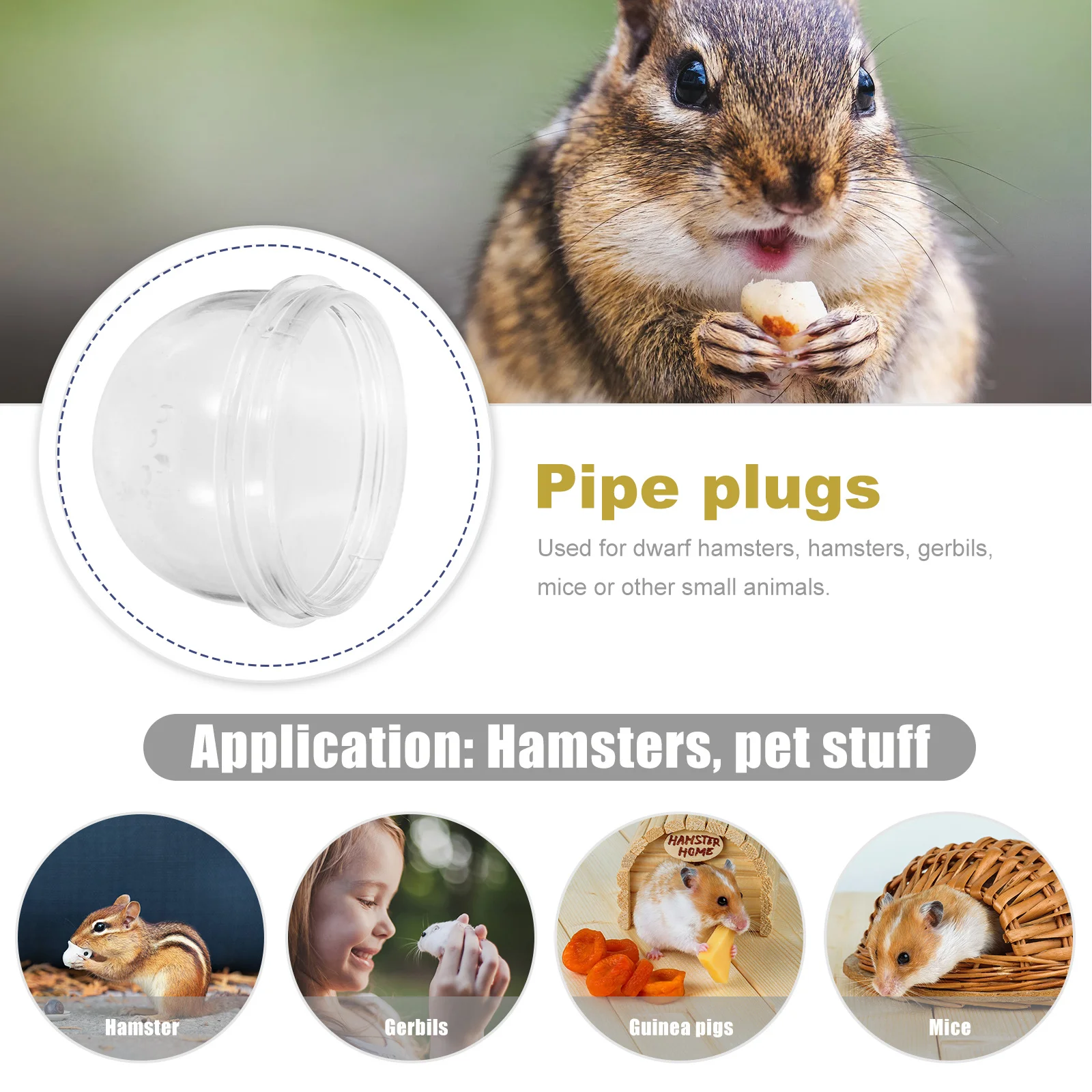 

3Pcs Pet Cage External Tunnel Plugs Interface Accessories for Hamsters Gerbils Mice Small Animal Cage Pet Tunnel Accessories