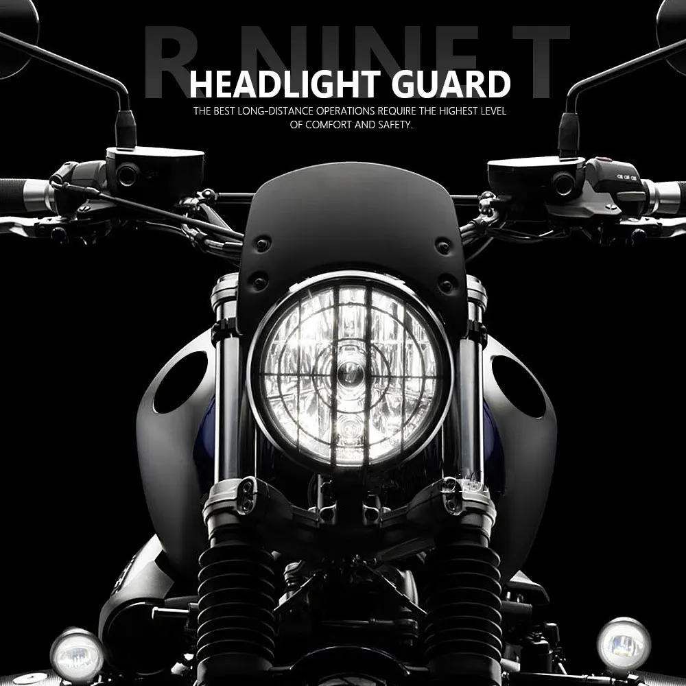 Motorcycle Black Headlight Grille Protective Cover Device Is Suitable For BMW R NINE T Racer Scrambler Pure