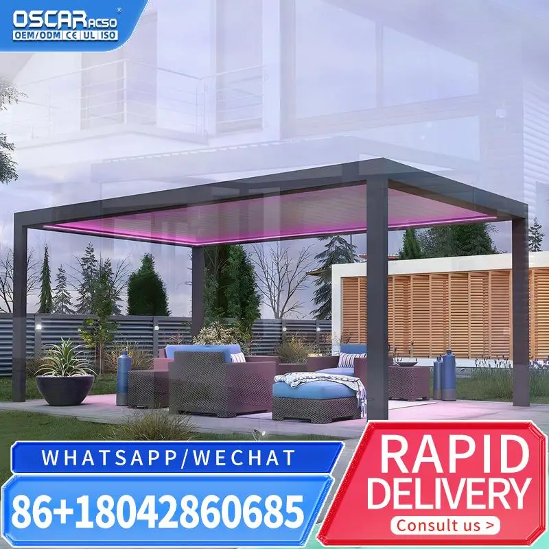 Chinese Balcony Gazebo Also Call Pergola Aluminum Louvered Roof for House Balcony pergola
