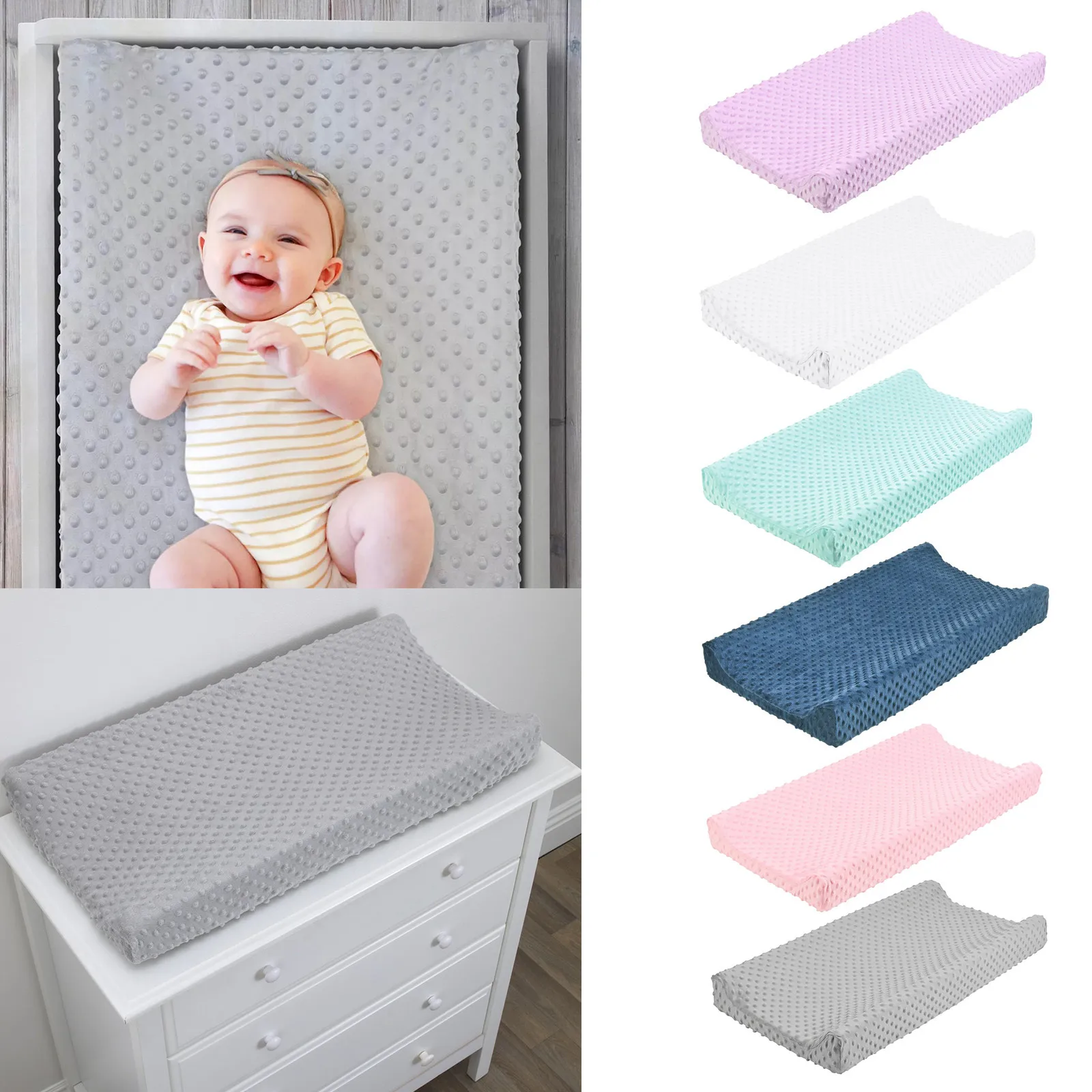 Portable Baby Changing Diaper Pad and Cover Newborn Nappy Changing Table Waterproof Soft Infant Nursing Mat Set Baby Stuff