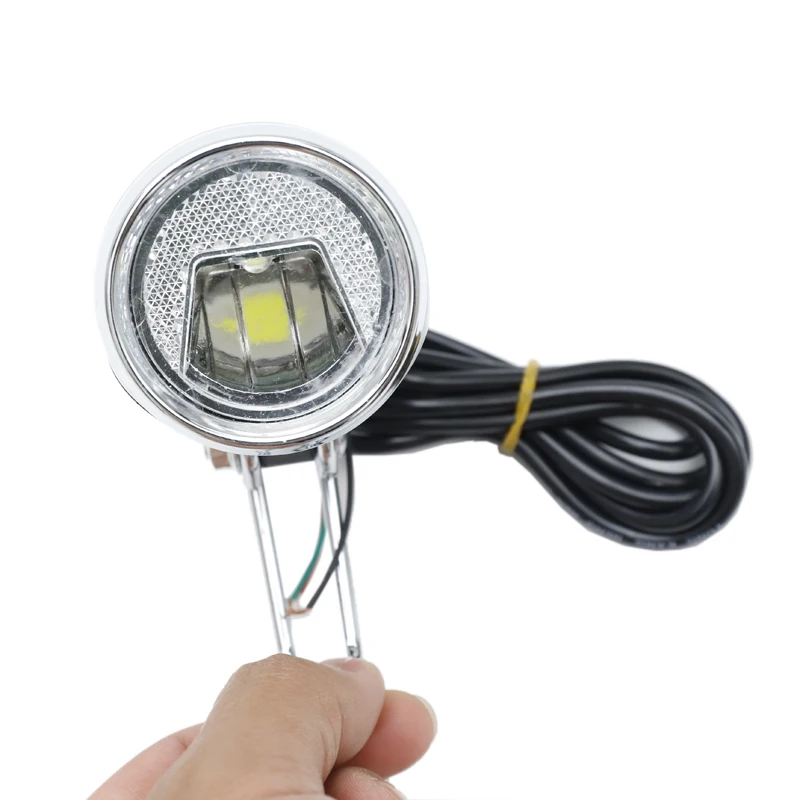 Bicicletta elettrica 36V 48V 60V clacson Light 4 LED Headlight 12W impermeabile 2 in 1 clacson e interruttore della luce torcia per bicicletta