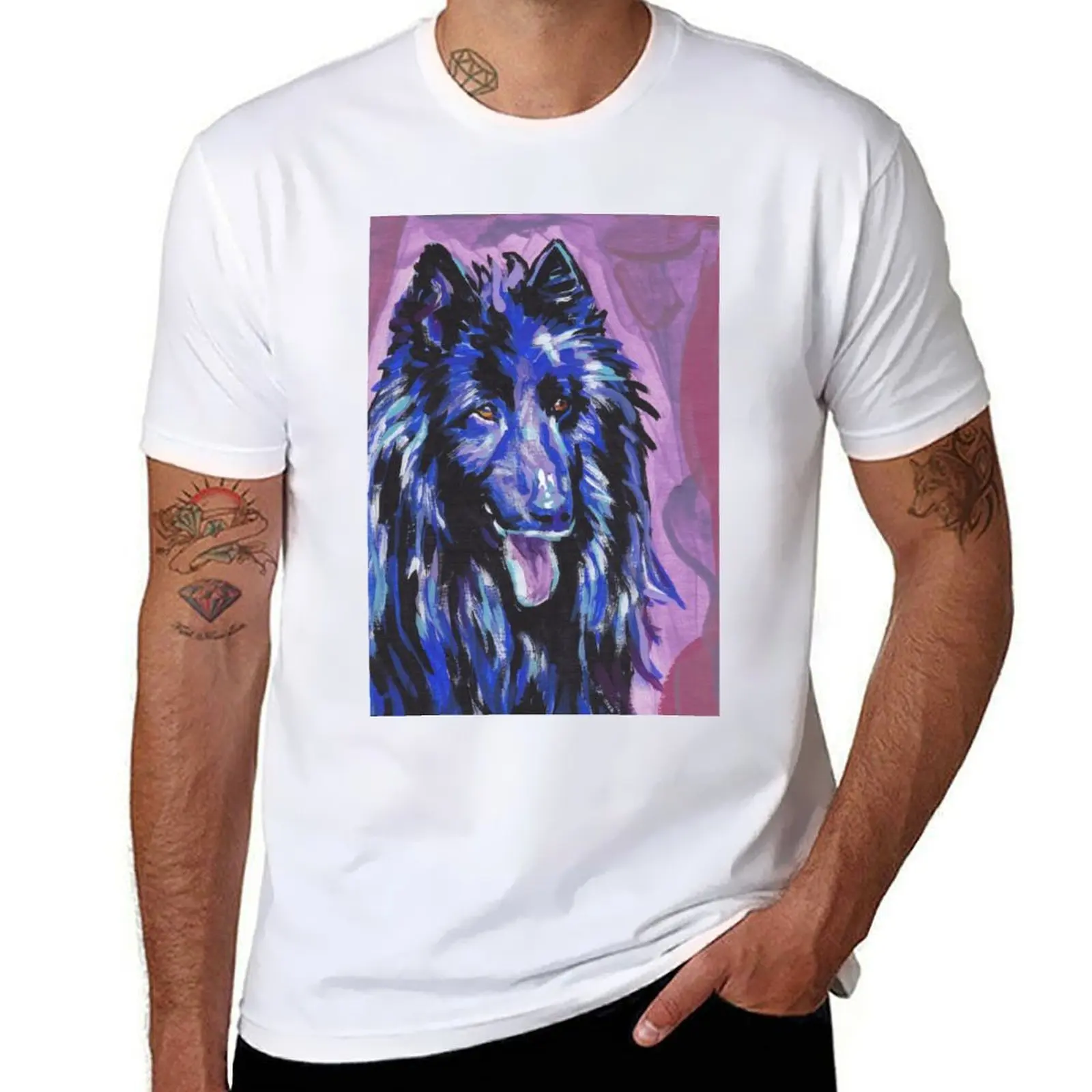 

BelgianSheepdog Groenendael Dog Bright colorful pop dog art T-Shirt graphic t shirts for man anime t shirts for man T-Shirt