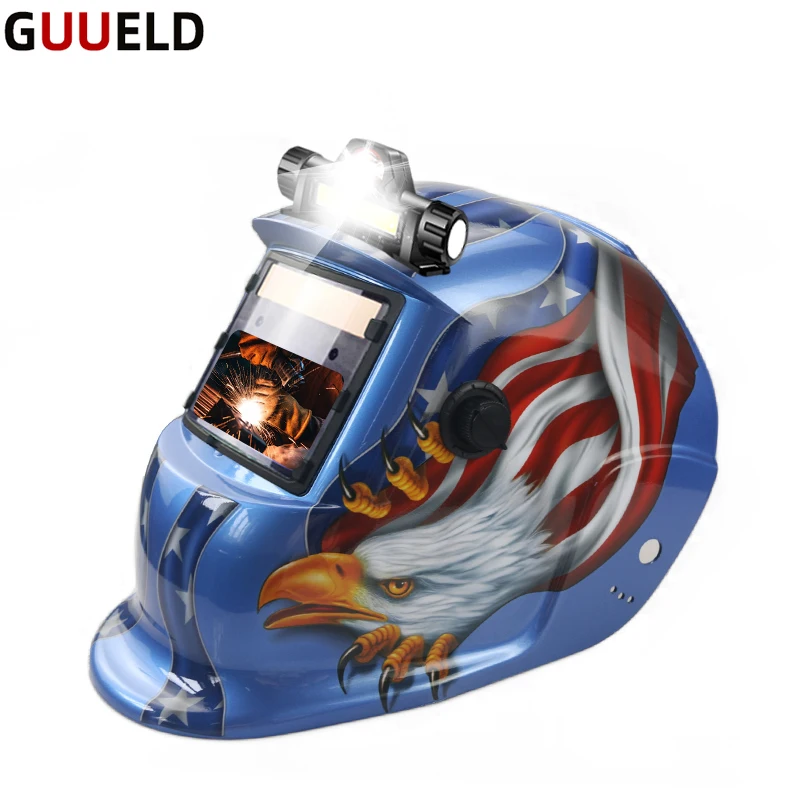 

Мужской сварочный шлем, Сварочная крышка, Автоматическое затемнение, солнечный шлем для сварки реальных цветов с зеркальным освещением, Автоматическое затемнение