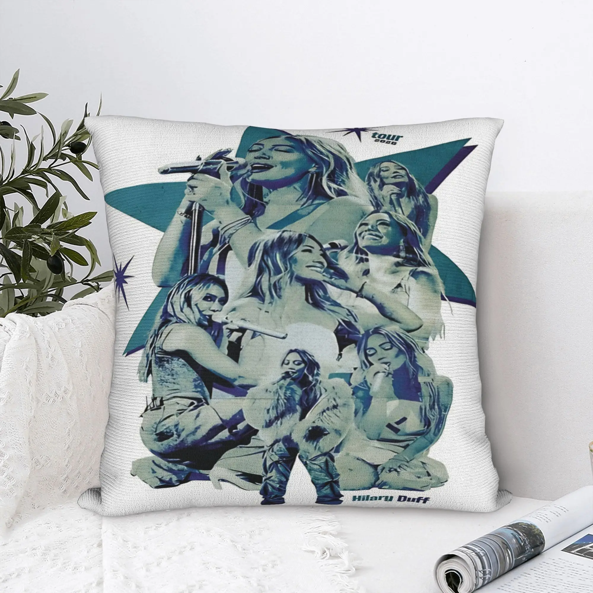 Pillow Case Hilary Duff  Lucky Me Tour Comfy  Pillow Cover For Wedding Party Home Decor Cute Funny Pillowcases