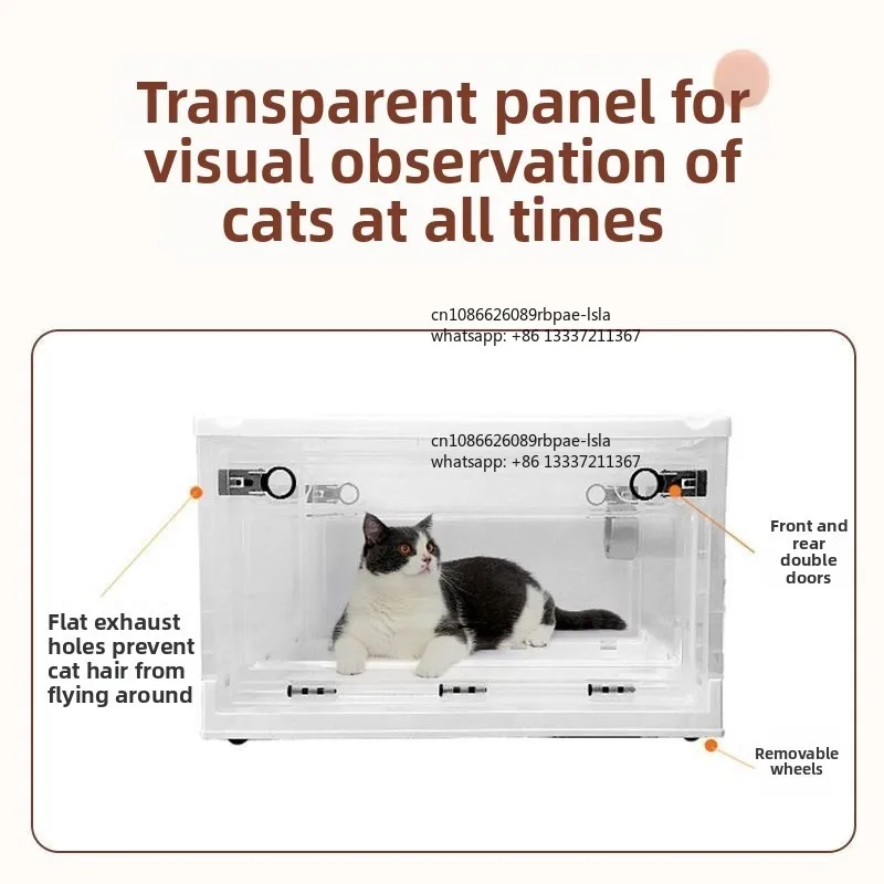 Foldable Oxygen Cage Cats Dogs Portable Nebulizer Box Pet Breathing Treatment Transparent Cover Collapsible Carrier Inhaler Safe