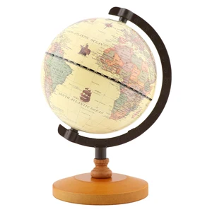 Karte des Landes der Weltkugel in englischer Sprache, Retro -Holzbasis, Landinstrument, geografische Ausbildung, Tischdekoration 6 Hauptverkäufe Globe Terraqueo Gigante - №6