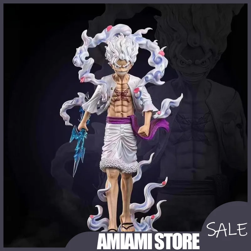 

23cm One Piece Gear 5 Luffy GK Sun God Nika Awakening Ver. with Interchangeable Weapons Anime Battle Statue Collector's Gift