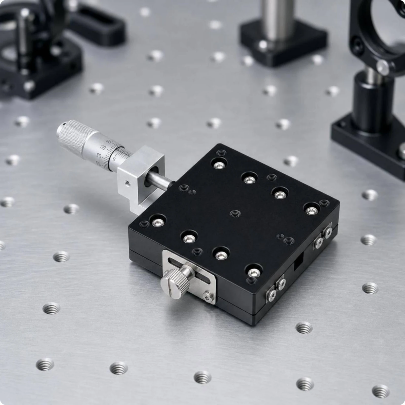 Linear Stage with Micrometer Screw Fine-Tuning Manual Translation Stage Manual Slide Table Matte Black Displacement Platform