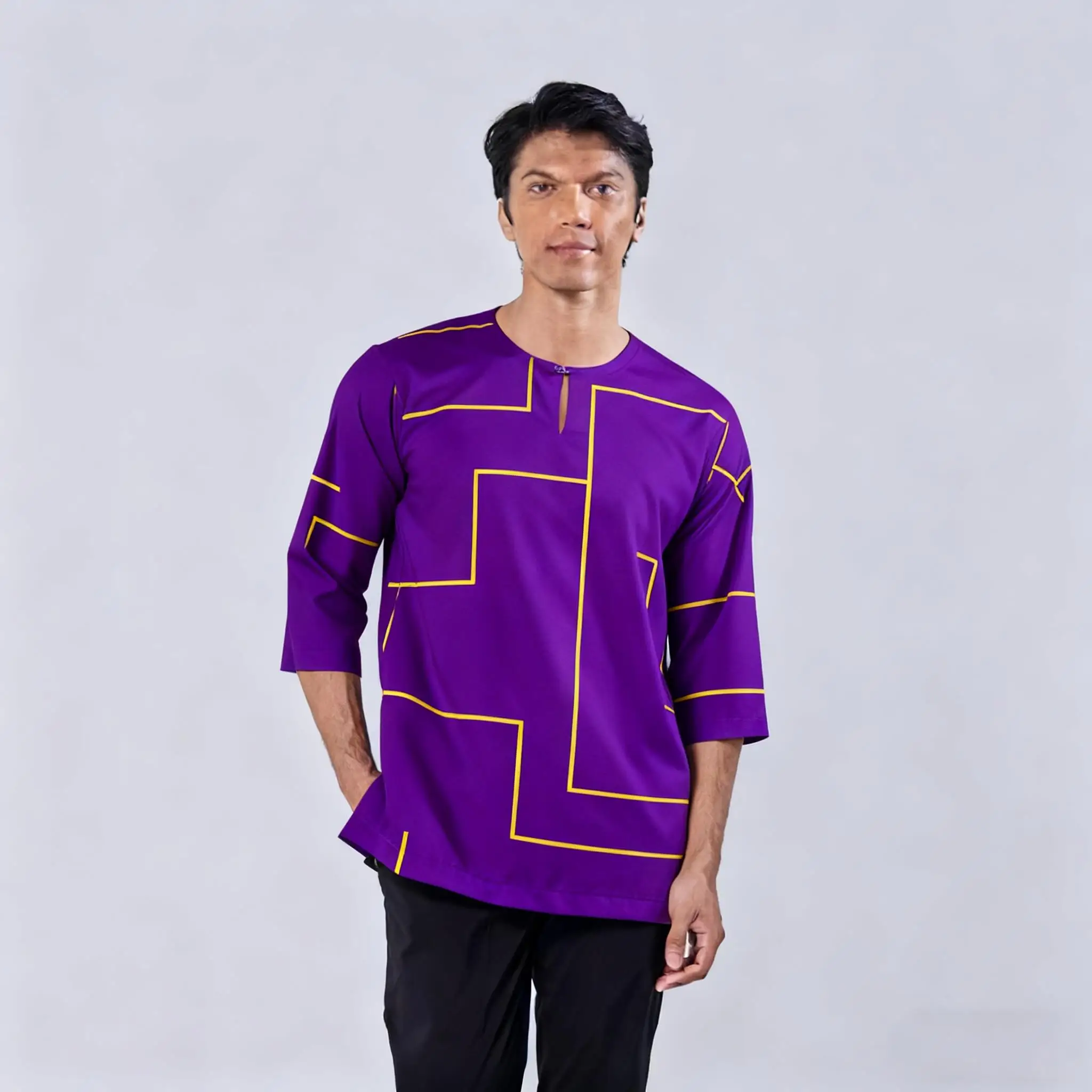 عباية رجالي ثوب عربية بأكمام قصيرة هينلي قفطان إسلامي تي شيرت عادي ملابس رجالية إسلامية عربية أومبر #4