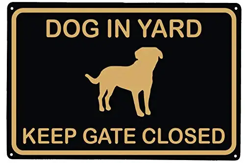 1pcs,LASMINE Dog in Yard Keep Gate Closed Wall Door Sign Please Keep Gate Closed Vintage Retro Metal Indoor Outdoor Road Firm Wa