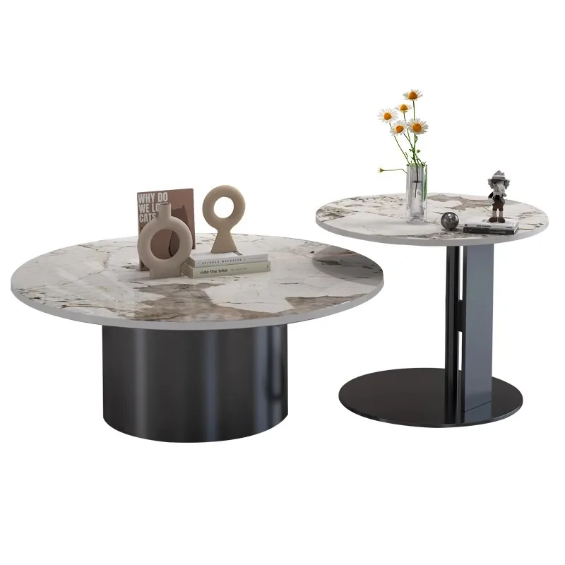 

slab coffee table modern simple living room household small apartment size round table combination design sense