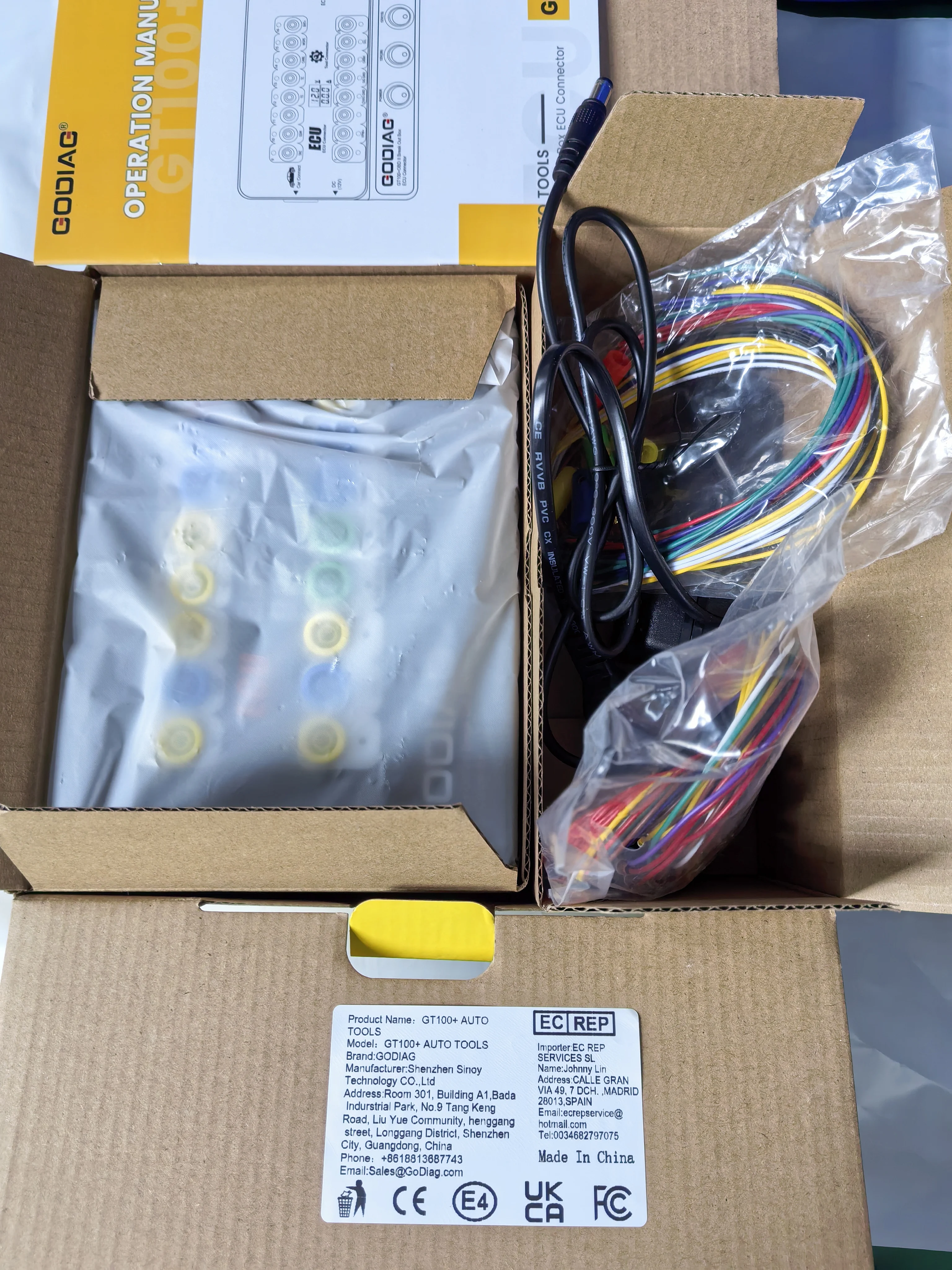 GODIAG GT100 PLUS GPT ENET DOIP 24V-12V Herramientas Automotrices OBD II Caja de Conexión ECU