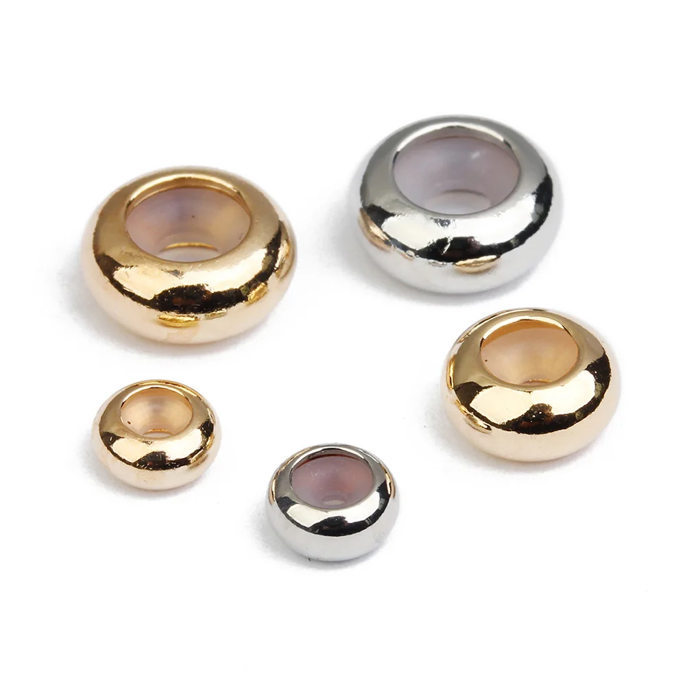 

Silicone Positioning Beads Flat DIY Jewelry Making Copper Base Spacer Beads Stopper Charm Bracelet Necklace Craft Accessories