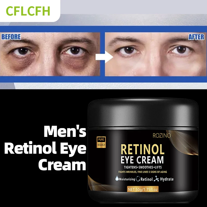 Retinol anti-rugas creme para os olhos para homens, desvanece-se, linhas finas, elevação firmando, anti círculos escuros, remover sacos de olho, iluminar, hidratante cuidado